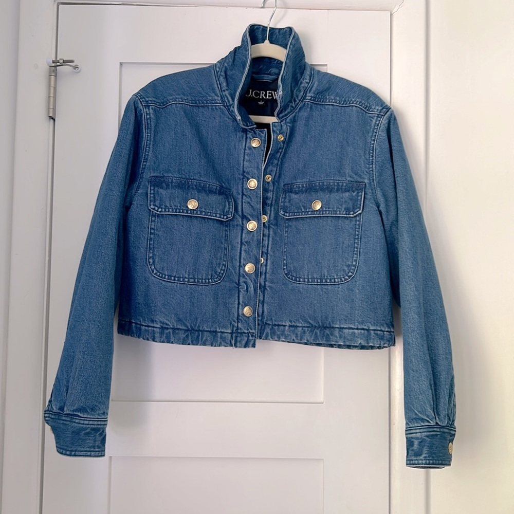JCrew copped denim puffer jacket